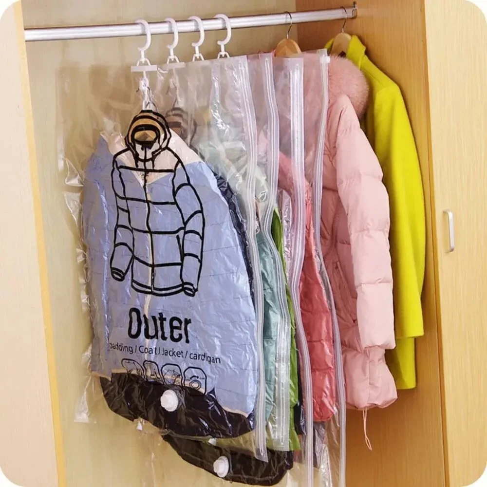 Space Saver Vacuum Seal Hanging Garment Storage Bag